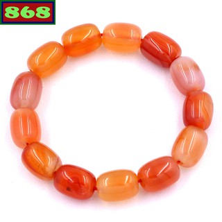 Vòng chuỗi tay mã não cam bầu 10mm x 16mm, vòng tay chuỗi hạt