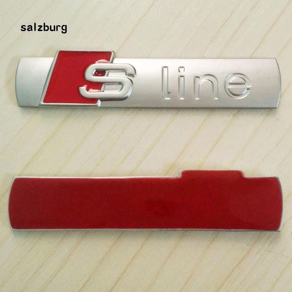 Nhãn dán 3D hình logo Sline trang trí cho xe Audi