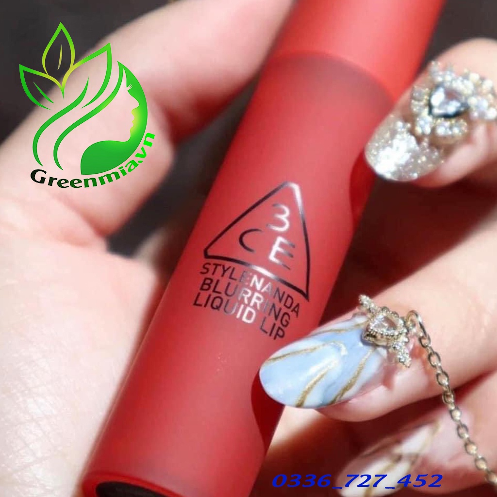 Son Kem Lì 3CE Blurring Liquid Lip Stay Away Đỏ Pha Cam Nâu Phù Hợp Mọi Tông Da