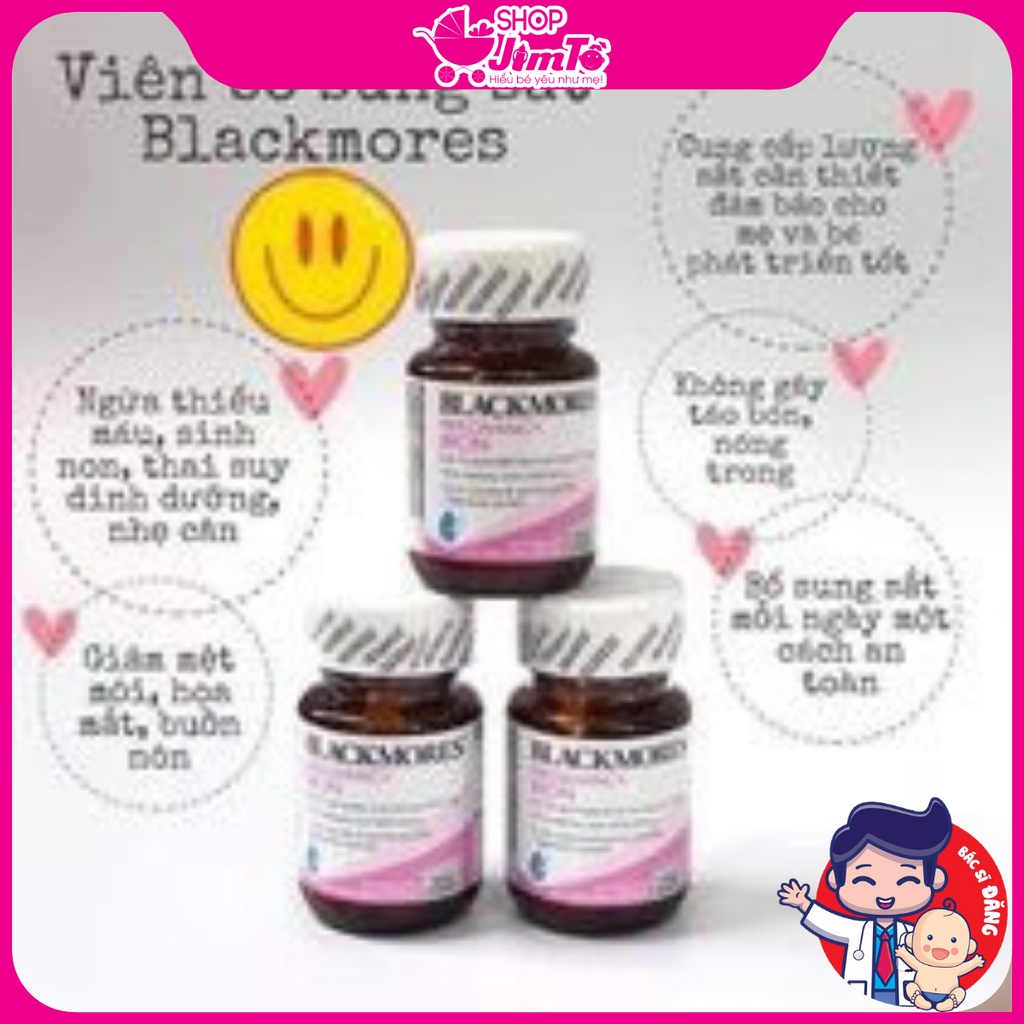 Viên Sắt  Blackmores Iron For Woman Bổ Sung Sắt Cho Phụ Nữ Trước Và Sau Sinh Lọ 30v