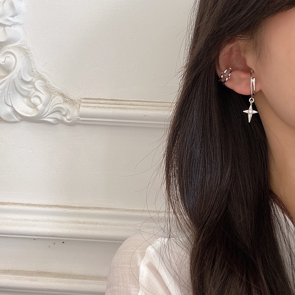 Khuyên kẹp tai hình ngôi sao đơn giản cá tính không cần xỏ lỗ cho nữ
