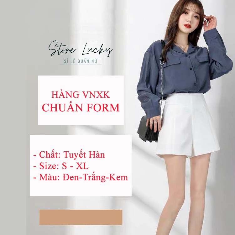 Quần short cạp cao HÀNG XUẤT DƯ vải tuyết mưa - khóa giọt lệ sau lưng - siêu hack dáng | BigBuy360 - bigbuy360.vn