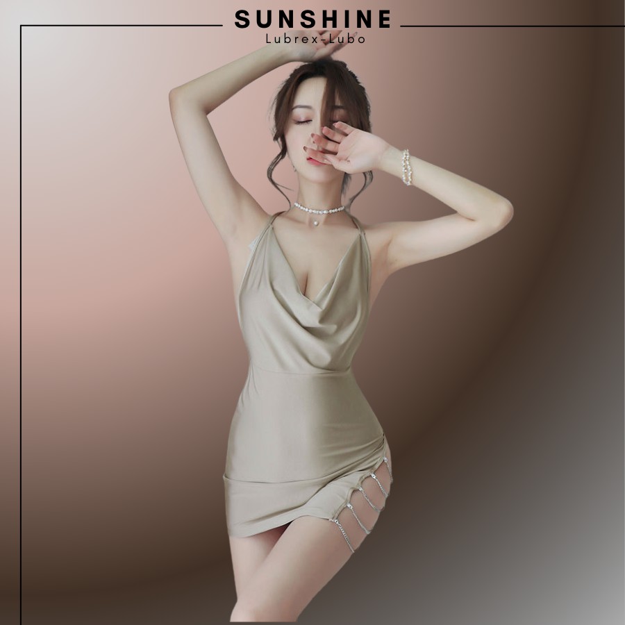 Đầm ngủ sexy cao cấp phối dây Váy ngủ 2 dây sexy dành cho nữ Sunshine Lubrexlubo -XICH1311