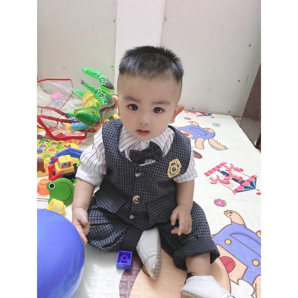 Set Vest 4 chi tiết cho bé trai cực xịn, gile cho bé phong cách Hàn Quốc - HONGVYBABY Có ảnh thật