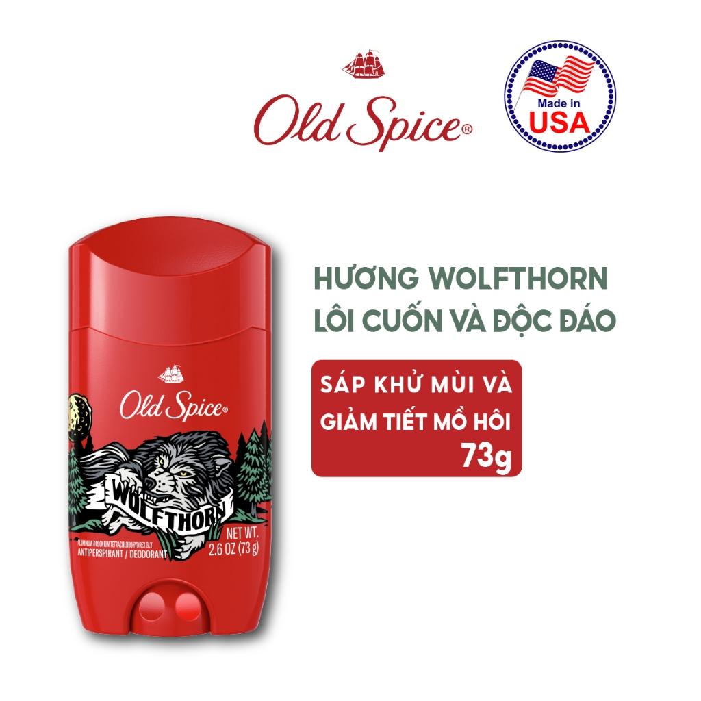 [HB GIFT] Sáp khử mùi và giảm tiết mồ hôi Old Spice Wolfthorn 73g