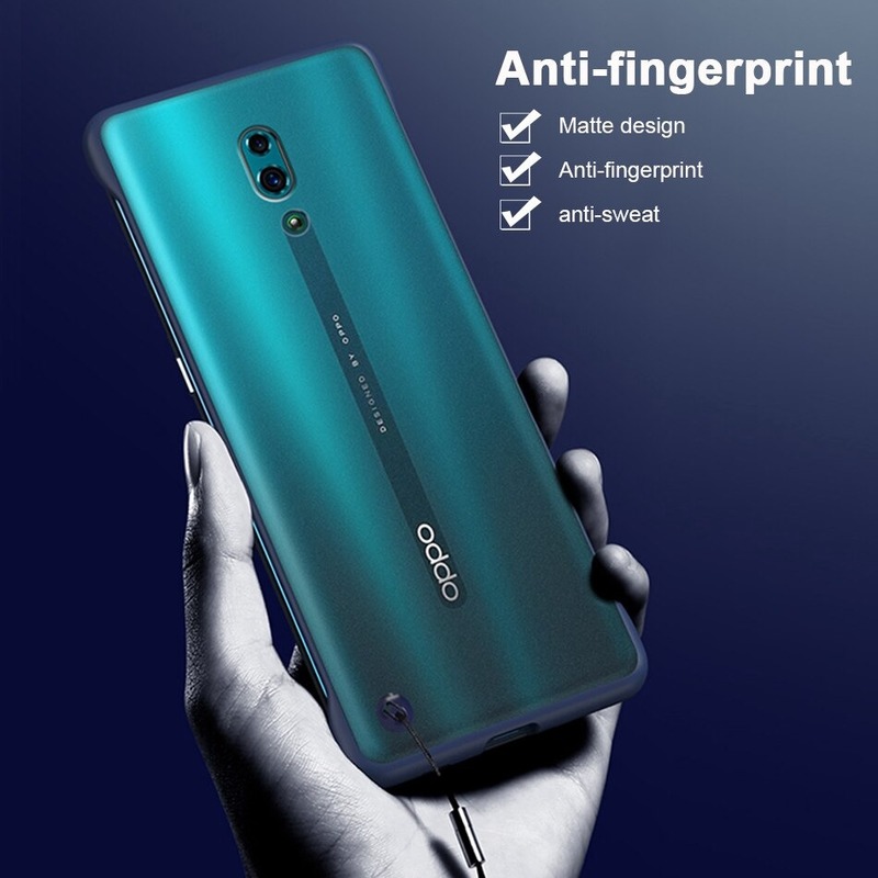 OPPO Reno 4 Pro Case Borderless Design Plastic Phone Case OPPO Reno 4 5 Pro 3 2 2F 10X A9 A5 2020 A92 A52 A31 A91 Shockproof Back Cover With Metal Ring