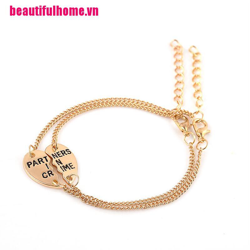 Bộ 2 Vòng Tay Mặt Mảnh Ghép Trái Tim Cho Tốt Nhất