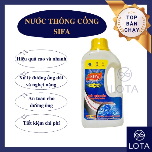 DUNG DỊCH THÔNG CỐNG SIFA 1.4KG, thông tắc bồn cầu lavabo ống thoát nước, hóa chất phân hủy tóc rác cặn bã gây nghẹt ống
