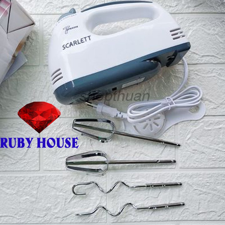 Máy đánh trứng cầm tay Scarlett CHÍNH HÃNG, máy đánh trứng 7 tôc độ-Ruby House