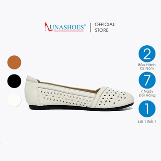 Giày bệt nữ mũi tròn da bò mềm êm chân LUNASHOES 1306 SẴN HÀNG KÈM ẢNH THẬT bảo hành 24 tháng giầy trung niên cho mẹ