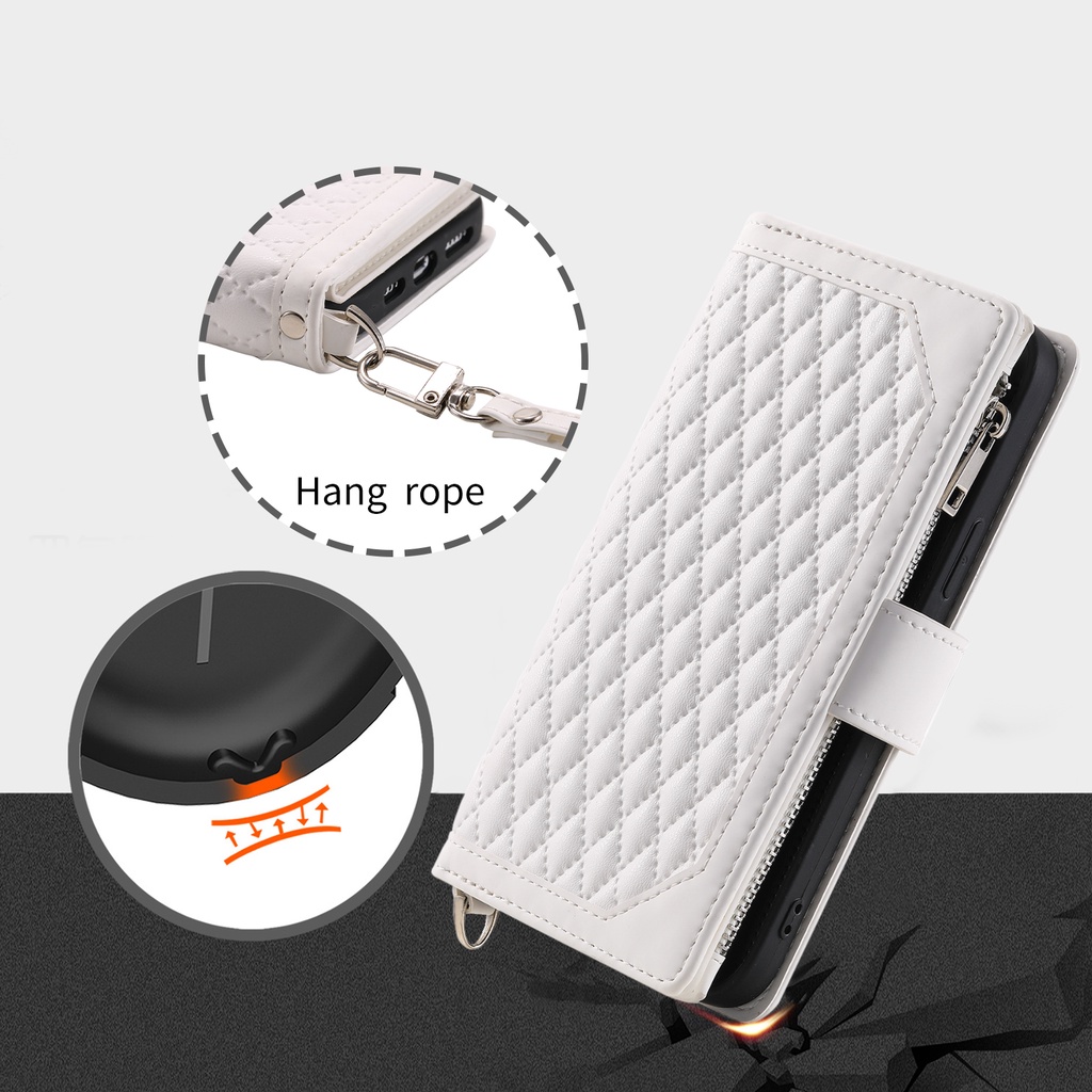 Sang Trọng Bao Nắp Gập Chất Giả Da Có Khóa Kéo Cho Điện Thoại iphone 15 pro max 15 plus 11 pro max xr xs max Ốp