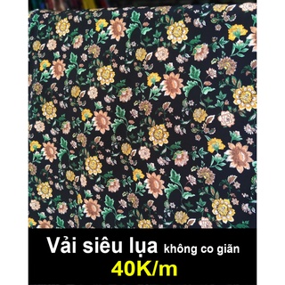 Vải siêu lụa hoa may đồ cực đẹp 40K/m