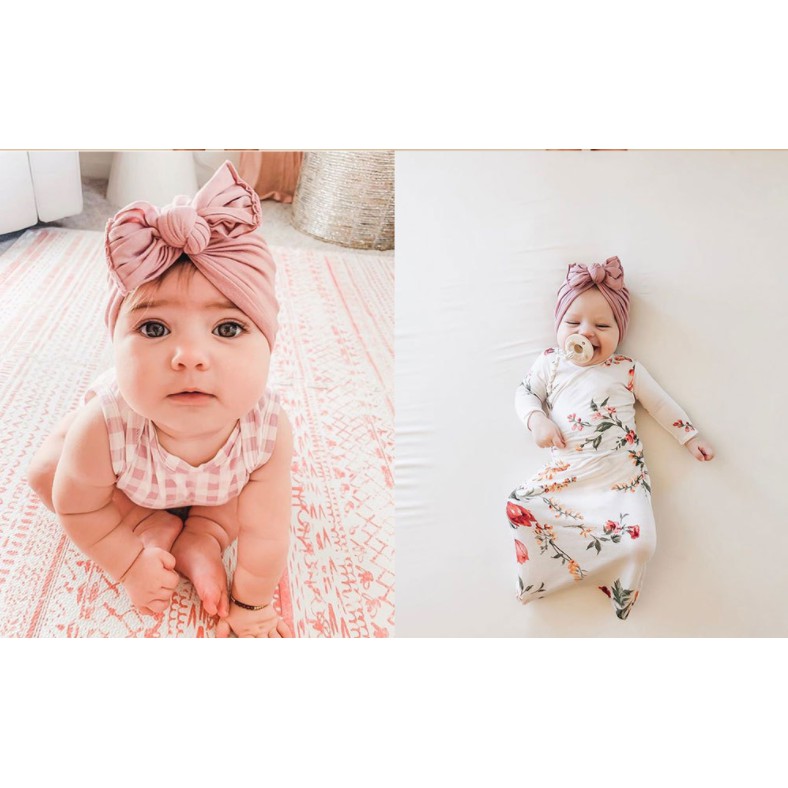 MŨ TURBAN COTTON TAI NƠ SIÊU MỀM MỊN DÀNH CHO BÉ GÁI