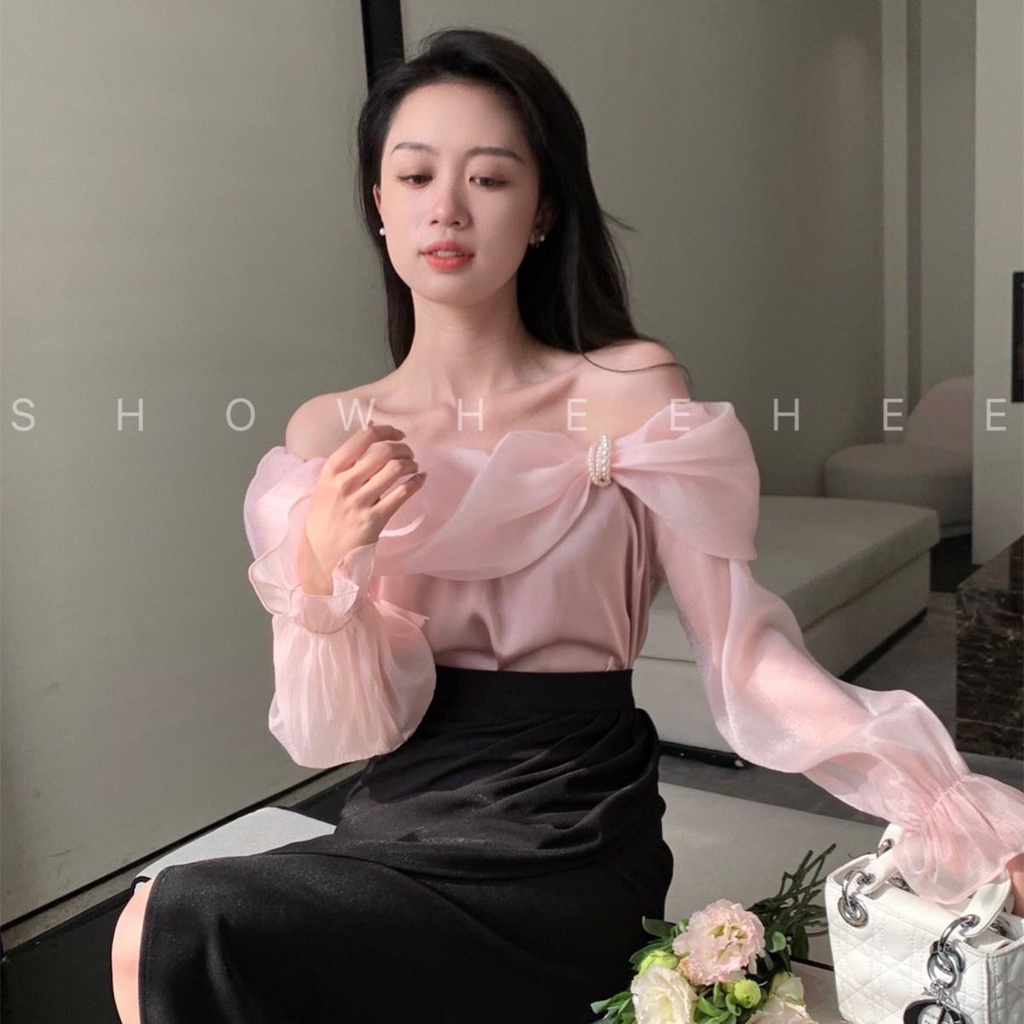 Áo Sơ Mi Trễ Vai Dáng Rộng Phong Cách Phương Tây Thời Trang Mùa Xuân 2022 Mới Cho Nữ