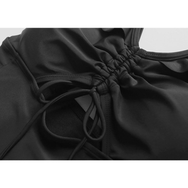 Bikini, Bộ Đồ Bơi Đi Biển Một Mảnh Liền Thân Đen Rút Dây Thanh Lịch OZERI MS351 | BigBuy360 - bigbuy360.vn