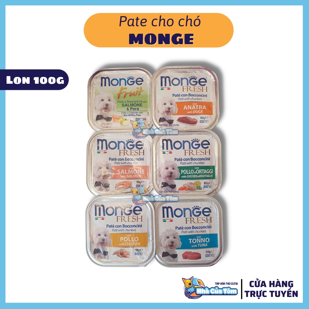 [Hộp 100g] Pate Cao Cấp Cho Chó Monge - Nhập Khẩu Từ Ý