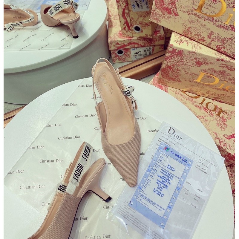 Sandal bít mũi dior gân hàng qccc fullbox