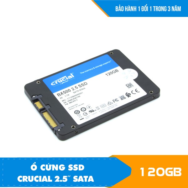 Hàng Chính Hãng - Ổ cứng SSD 120GB Crucial BX500 3D NAND SATA III