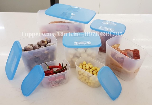 Tupperware - Bộ trữ đông 7 hộp nắp trơn