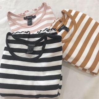 Áo thun sọc cuộn biên F21 xuất xịn