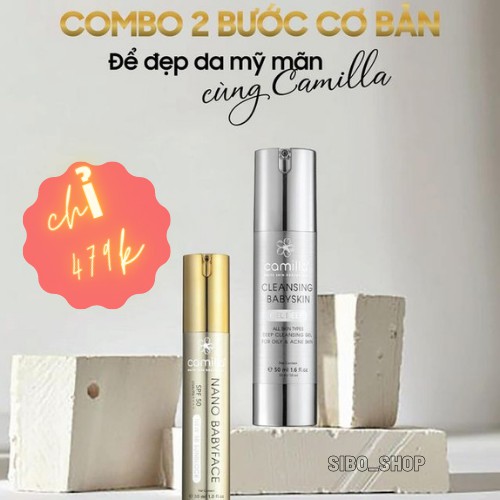 [COMBO bảo vệ trắng da] Chống nắng và sửa rửa mặt cao cấp Camilla, cho làn da khỏe trắng hồng sạch mụn