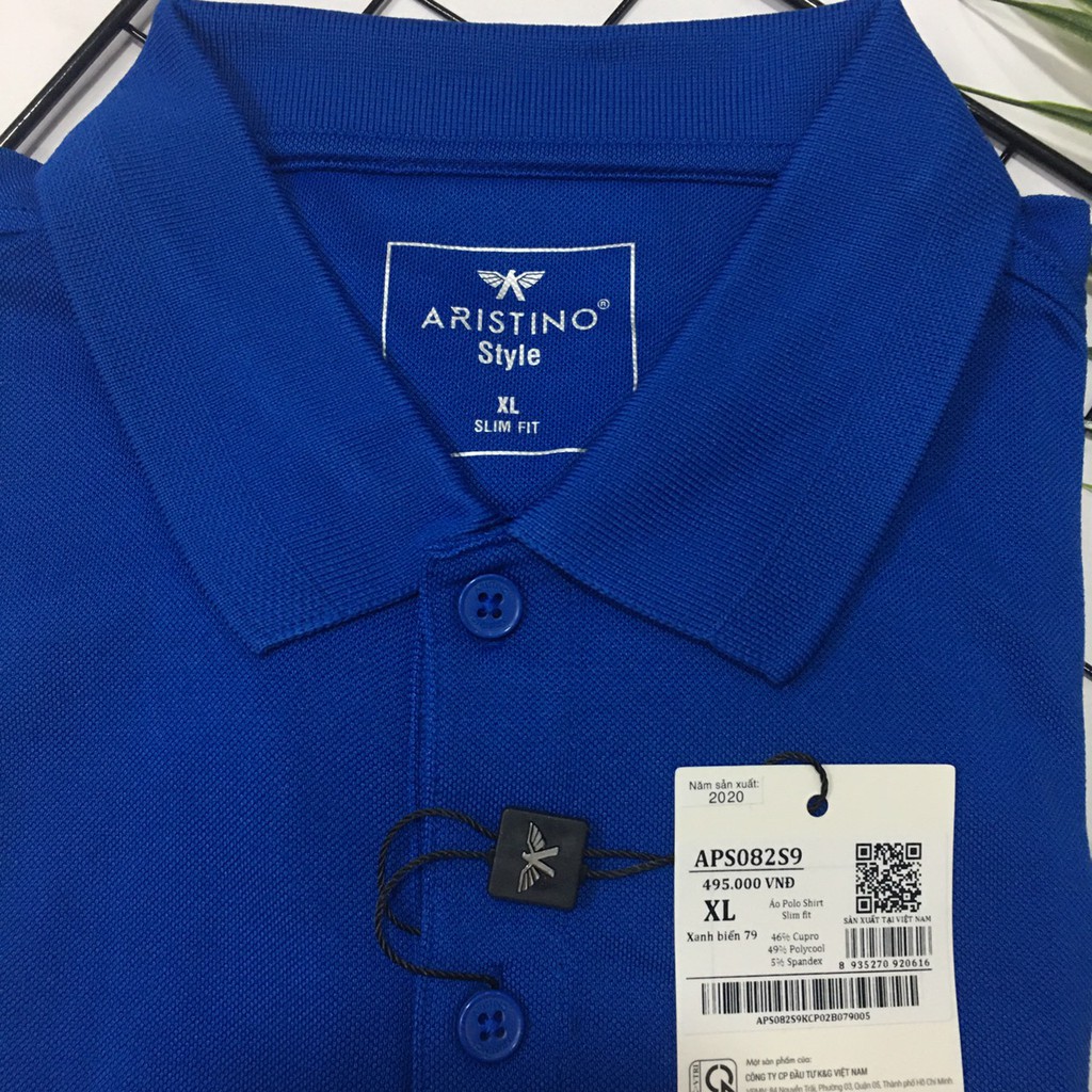 Áo polo nam ARISTINO Cotton cao cấp co giãn tốt -APS082S9-xanh biển