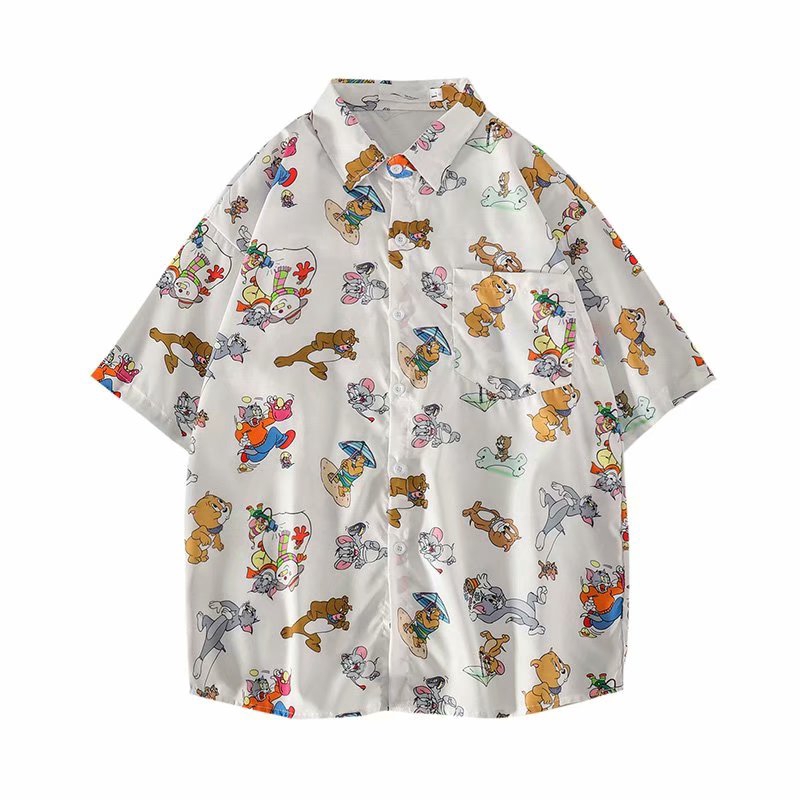 In Stock Real Products Men's T-shirts Cartoon Print Cute Summer Fashion Personality High Quality Selectable