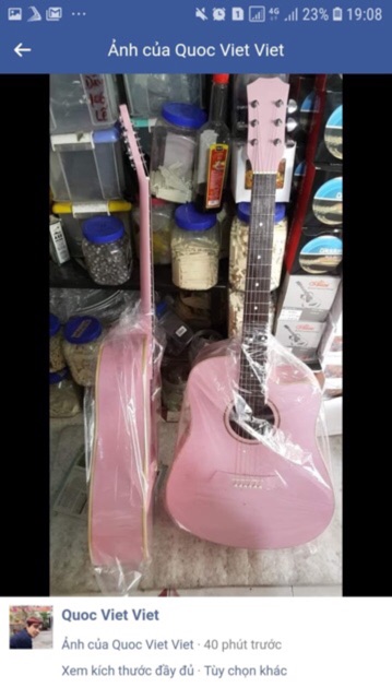 Đàn Guitar acoustic gỗ hồng đào màu hồng nhạt