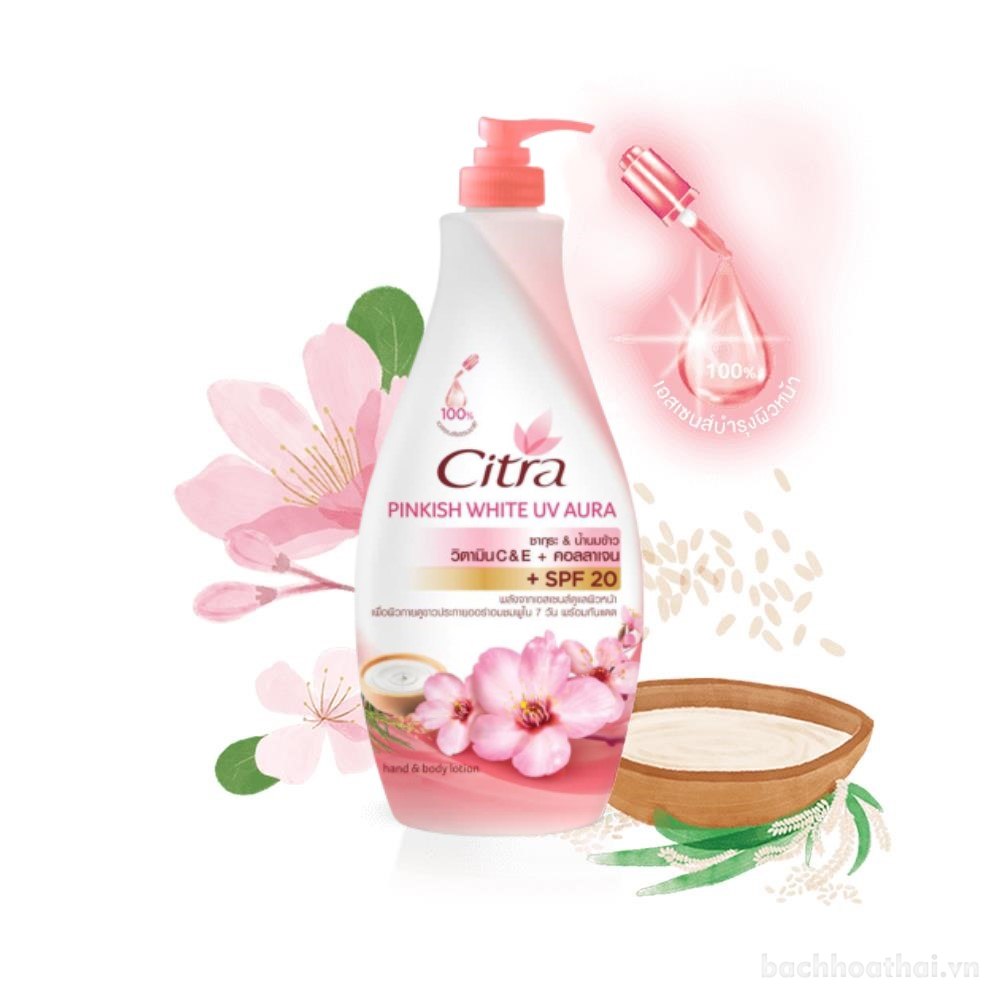 Citra Pinkish Glow UV Aura sữa dưỡng thể trắŉg da chốnǥ nắng Thái Lan