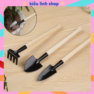 Bộ Cuốc Xẻng Mini Trồng Cây Cảnh, bộ dụng cụ làm vườn mini 3 món 1639 KIỀU LINH SHOP