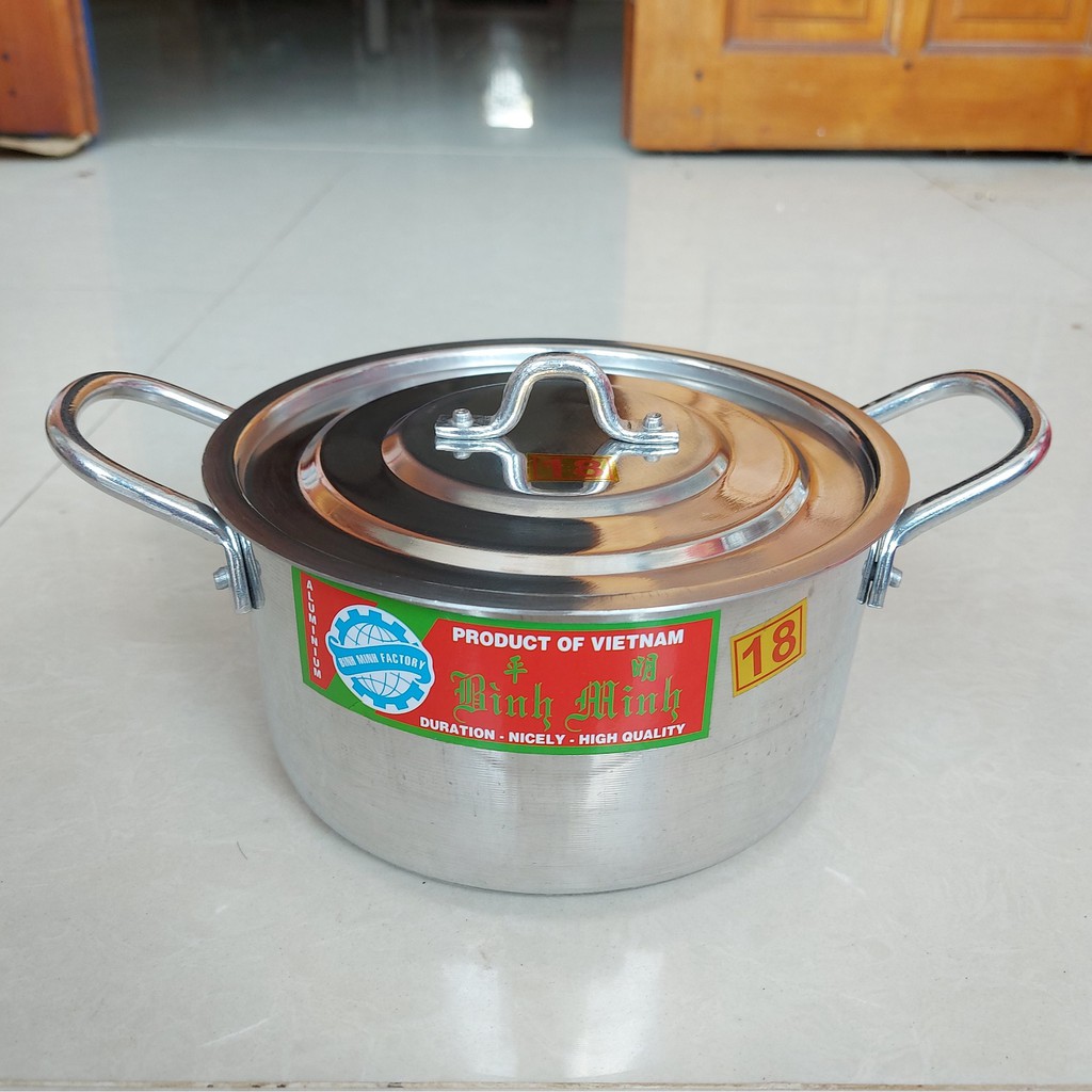 Nồi nhôm Bình Minh kích cỡ 50cm nồi làm thủ công tỉ mỉ, bền nhẹ, truyền nhiệt nhanh dẫn nhiệt tốt của gia dụng Du Thủy