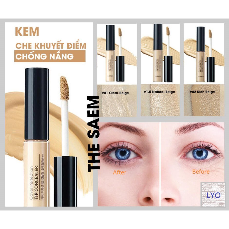 Che Khuyết điểm Hàn Quốc The SAEM Cover Tip Perfection Concealer.. | BigBuy360 - bigbuy360.vn