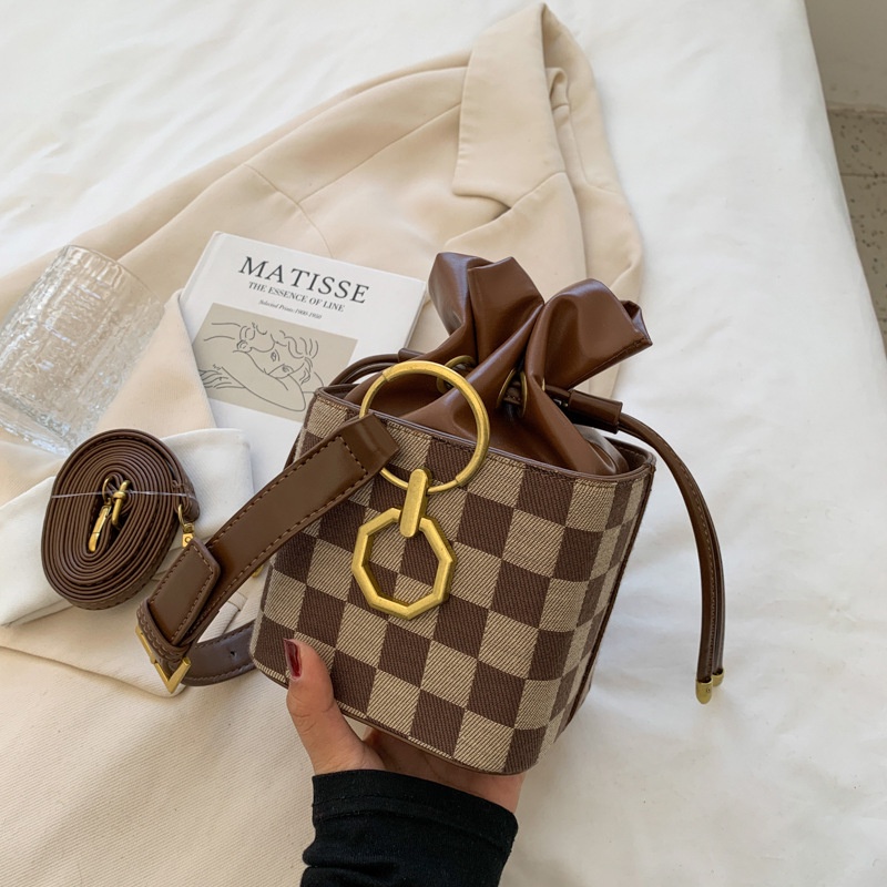 Túi Xách Tay Nhỏ Hình Vuông Phong Cách Cờ Vua Mới Năm Dành Cho Bạn Nữ