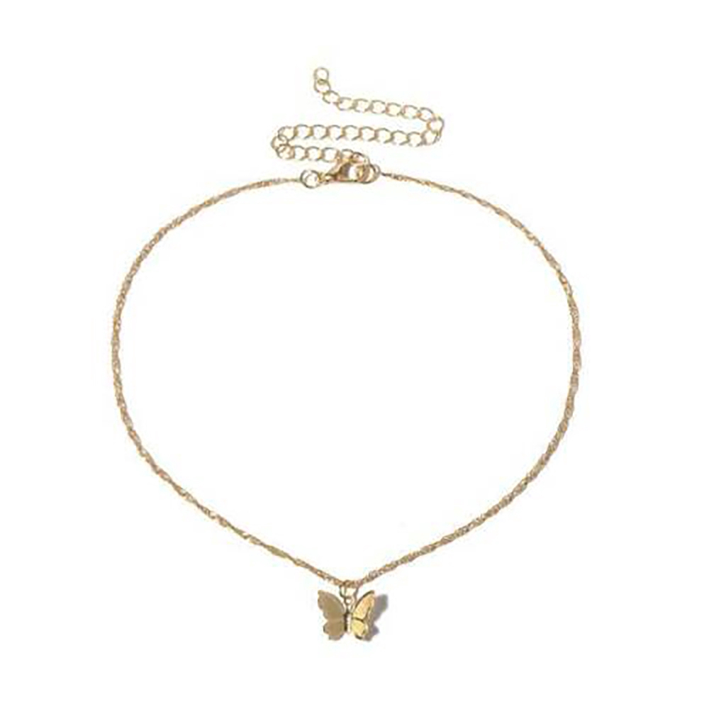 Dây chuyền choker màu vàng/bạc hình bướm thời trang Bohemia cho nữ