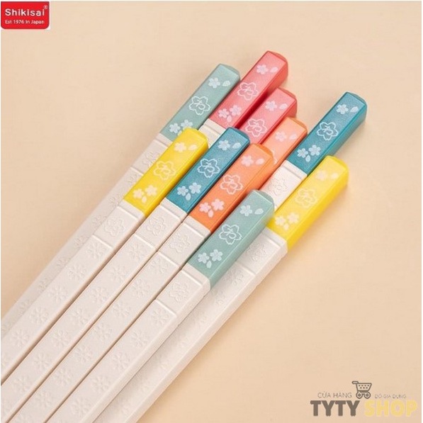 Set 5 đôi đũa Kháng Khuẩn Shikisai Yosakoi Buchi Sợi Thủy Tinh, Chống Nấm Mốc, Chịu Nhiệt  AL-1127