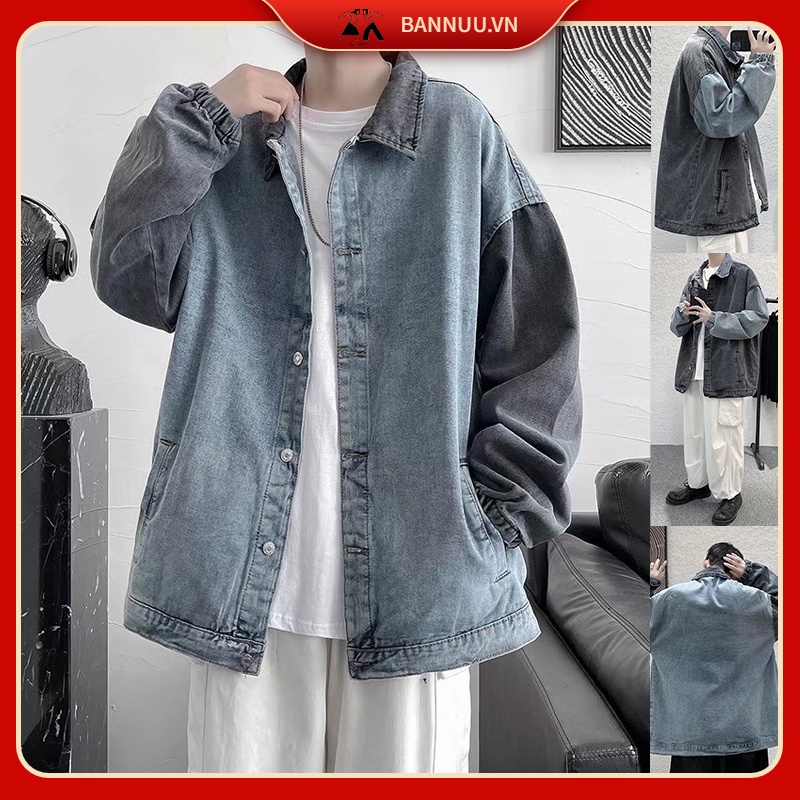 Áo Khoác Denim Tay Rộng Thời Trang áo khoác jacket nam Cổ Điển Cá Tính Kiểu Hàn Quốc jacket fashion Áo Khoác nam