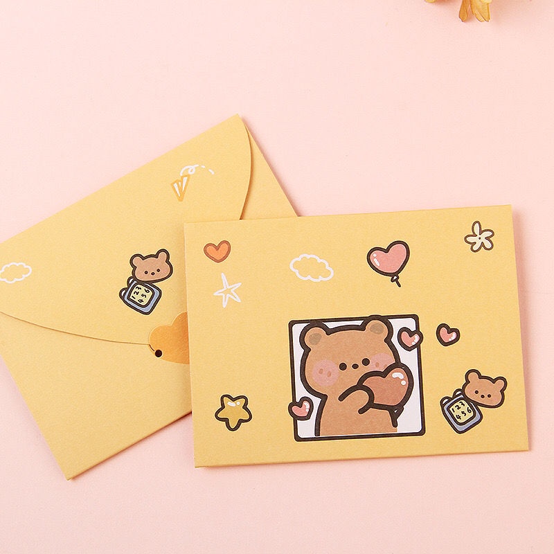 Phong Bì Thư Bằng Giấy In Chữ Thank You Hoạt Hình Lãng Mạn Dùng Làm Quà Tặng Sinh Nhật / Lễ Tình Nhân