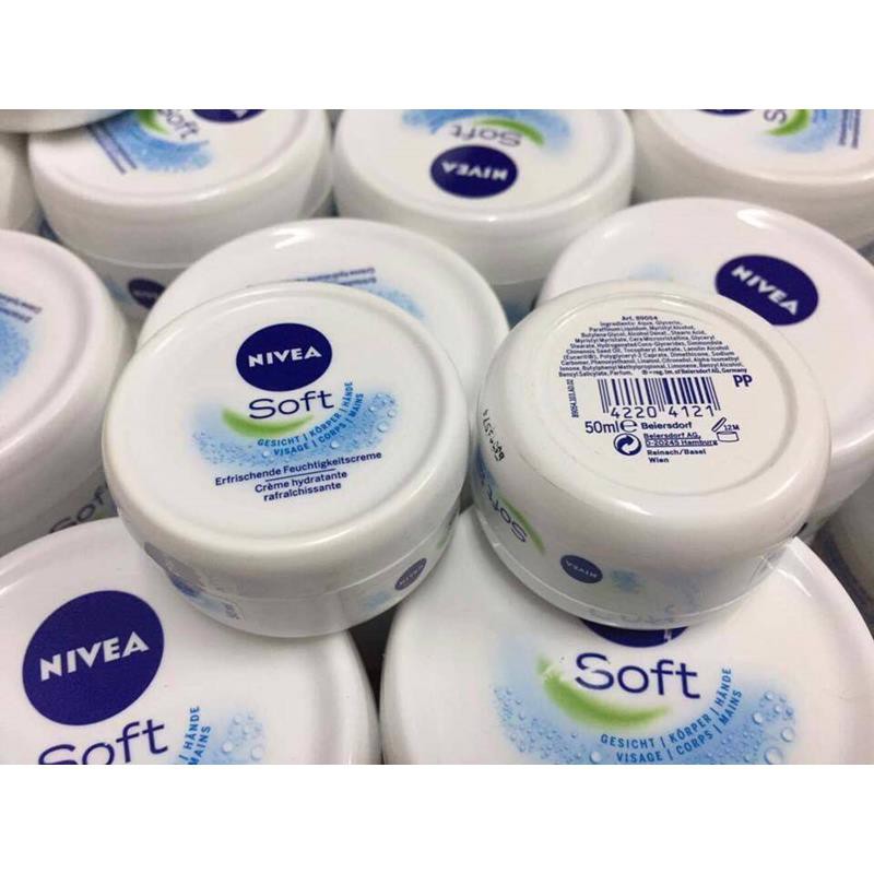 KEM DƯỠNG ẨM NIVEA SOFT - ĐỨC - 200ML - DƯỠNG ẨM VÀ LÀM TRẮNG MỊN DA