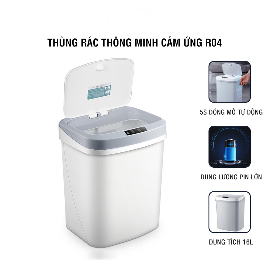 Thùng Rác Thông Minh Cảm Ứng Đóng Mở Nắp Tự Động - Avita