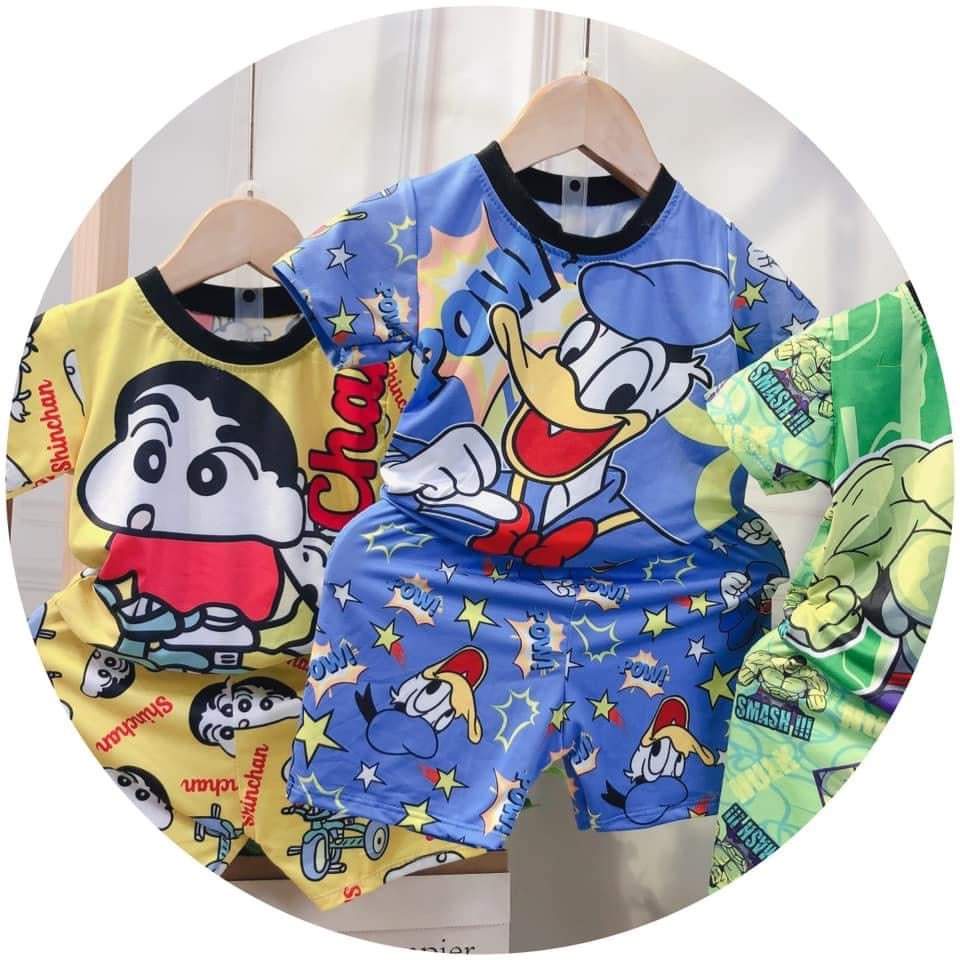 [Xả kho] Bộ Hulk, người nhện, minion, mickey hoạt hình siêu dễ thương cho bé từ 8kg đến 17kg