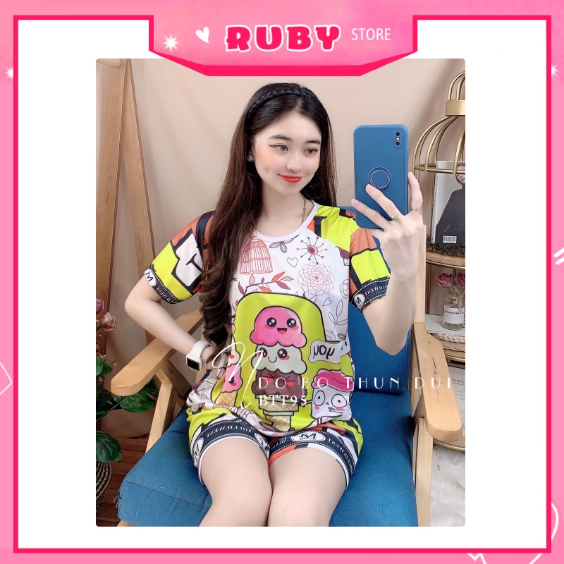 Đồ bộ nữ mặc nhà Freesize ❤️ Set bộ hoạt hình Nhiều Mẫu cực xinh chất thun mềm mịn mát ❤️ Rubystorevn
