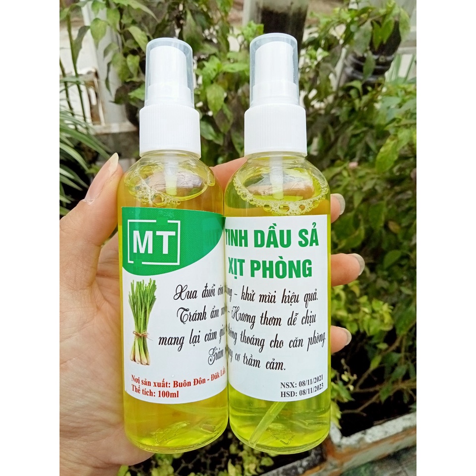 Tinh Dầu Sả Xịt Phòng Khử Mùi Đuổi Muỗi Kiến Gián Thơm Phòng, Xông hơi 100ml