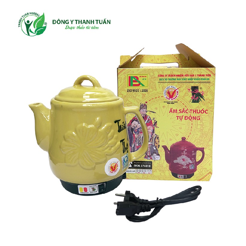 Ấm Sắc Thuốc Tự Động Trường Thọ Mai Vàng BA-86MV, Có Chuông Báo, Màu Vàng Gold (3.2L) - Bảo Hành 12 Ttháng