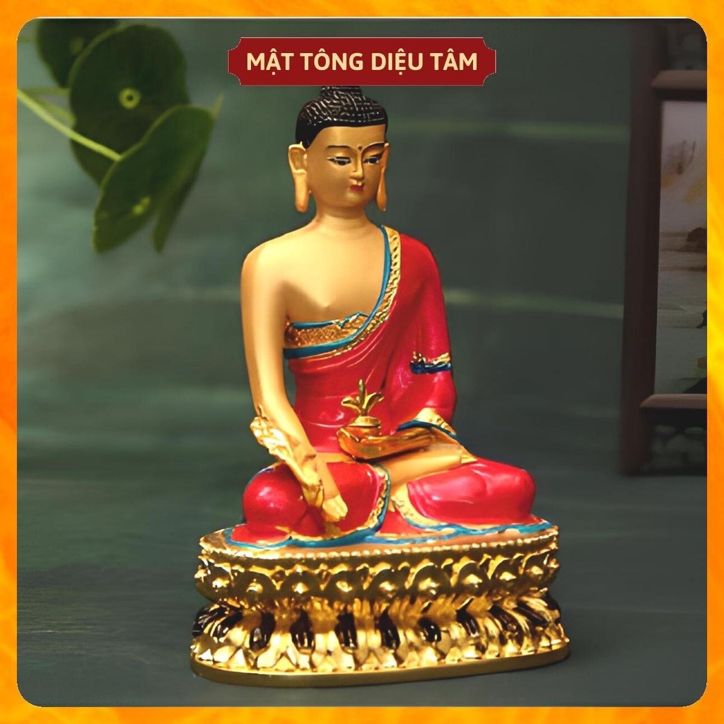 Tượng phật dược sư thờ cúng mật tông Tây Tạng , tượng phật để ô tô DS màu 14,5cmvẽ tay Tây Tạng