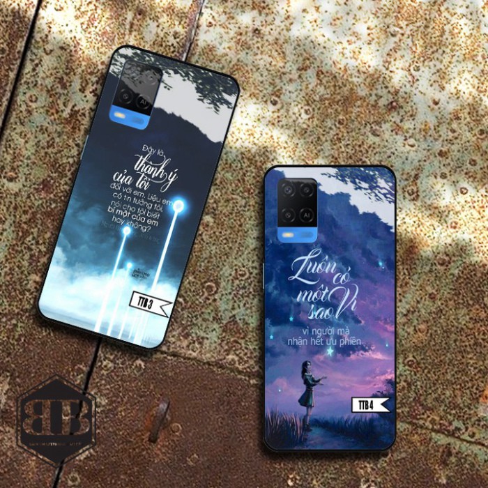 Ốp lưng kính cường lực Oppo A54  in theo yêu cầu