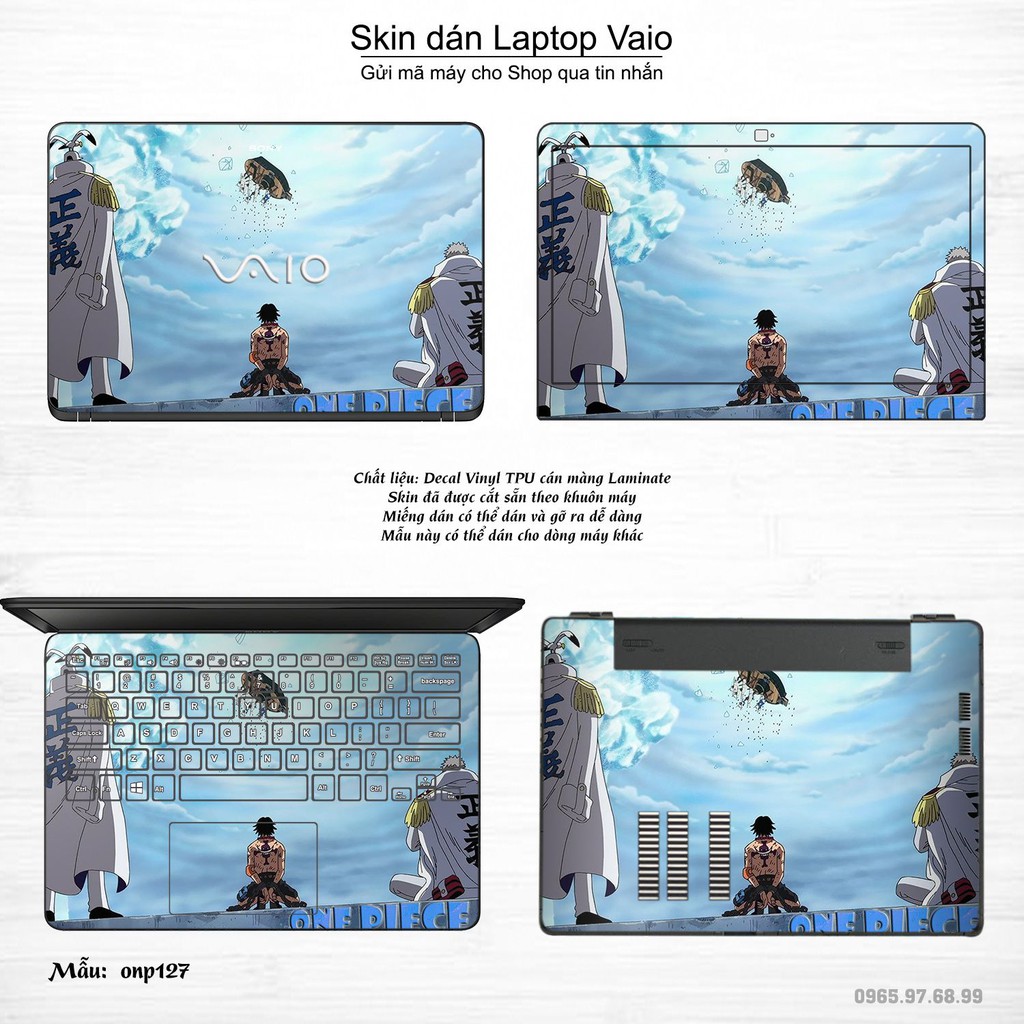 Skin dán Laptop Sony Vaio in hình One Piece nhiều mẫu 14 (inbox mã máy cho Shop)