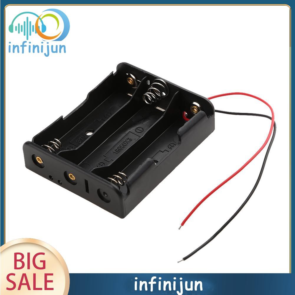 1 Hộp Nhựa 3 Ngăn Đựng Pin 18650 Kèm Dây