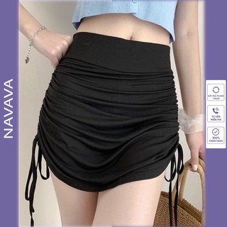 Chân váy rút dây 2 bên body, váy ngắn nữ chất Borip nhún hông ulzzang NAVAVA CV28