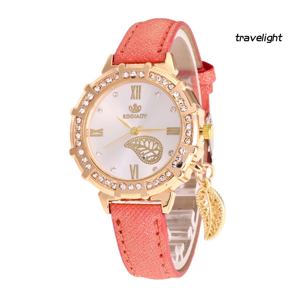 Đồng Hồ Số La Mã Dây Giả Da ĐíNh Đá ThờI Trang Cho Nữ