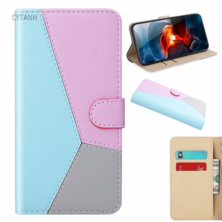 Fashion Stitching Leather Solid color Flip Case For Samsung Galaxy Note20 Note 20 N980F N 980F 6.7" inch luxury Wallet Cover